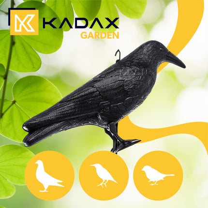 KADAX Black Raven, pigeon repellent and pigeon deterrent made of plastic, bird repellent, natural pest control, protection against annoying birds