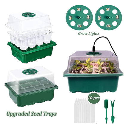 VDYXEW Mini Greenhouse with Light, Growing Greenhouse, Sun-like Plant Lights with Full Spectrum, Growing Kit Indoor Greenhouse Grow Box Plant Lamp Growing (2 Pack LED)