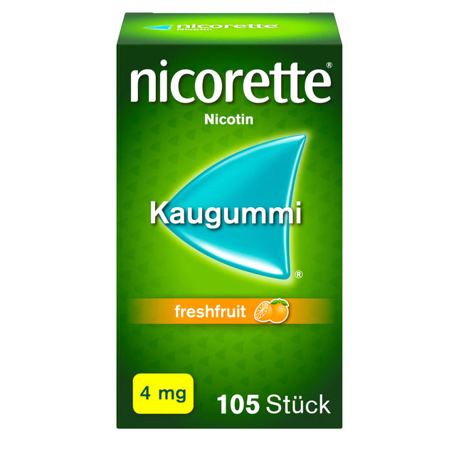 NICORETTE Chewing Gum 4mg Fresh Fruit – Nicotine Chewing Gum for Smoking Cessation – Fruit Flavor – 4mg Nicotine – Quit Smoking – 105 pcs.