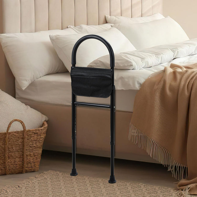 Fiqops stand-up aid bed, stand-up aid bed seniors, stand-up aids with support legs and storage bag, stand-up aid height adjustable, grab handles for seniors, fall protection