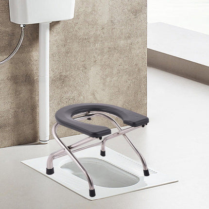 Sharplace Folding Toilet Seat for Seniors, Commode Chair, Portable, Multifunctional, for Seniors, Squatting Toilet Stool, Chair for Bathroom, Height 30 cm