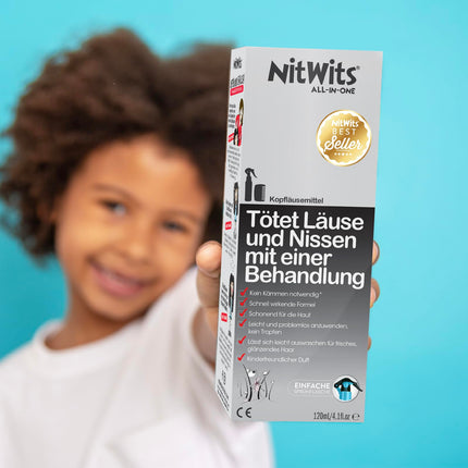 NitWits Lice Treatment for Children – All-In-One Lice Repellent Spray for Head Lice &amp; Nits – Alternative to Lice Shampoo – No Combing – Easy to Use