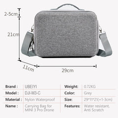 UBEIYI Bag for DJI Mini Pro 3, DJI Case Carrying Bag with Handle Storage Box Shoulder Bag Handbag Hard Case with High-Quality Zipper for DJI Mini 3 Drone Accessories