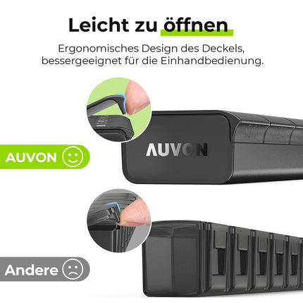 AUVON 7-day pill box, pill organizer with improved open design, medicine box German, BPA-free portable pill box for medications, vitamins, fish oil, dietary supplements, etc.