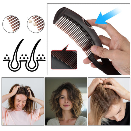 Nogeqi 3 Pack Lice Comb Stainless Steel, Dandruff Comb Nits Comb Extra Fine, Dandruff Scalp Comb, Dandruff Comb Scalp Comb Cat Comb Dog Comb Scab Comb for People Clean Scalp Adults