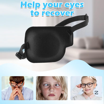 KWJEIULSOQ 2 Pack Medical Eye Patch, Adult Eye Patch, 1 Left, 1 Right, 3D Adjustable Monocular Eye Patch, Eye Patch for Postoperative Recovery, Strabismus (A)