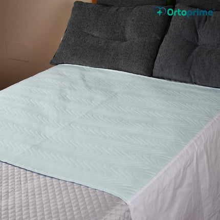 OrtoPrime 2-Pack Incontinence Bed Pads, Washable Bed Mats for Children and Seniors, 3.15 Liters/m² Absorbency, Over 200 Washes, 4-Layer Waterproof Bed Pad with Wings, 90 x 85 cm