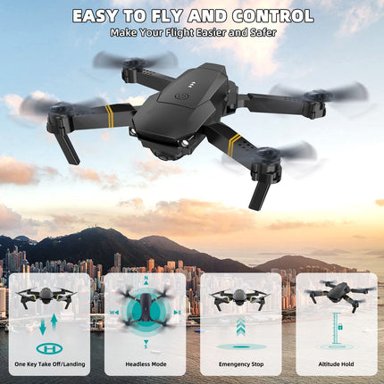 Drone with 1080P Camera, Beginner RC Quadcopter Drone for Kids, FPV Mini Drone, Altitude Hold, One-Key Takeoff/Landing, 3D Flip. Gifts for Girls/Boys (Dark-011)