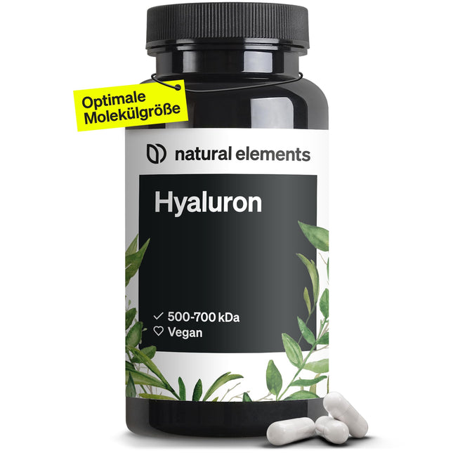 Vegan hyaluronic acid – 500 mg hyaluronic acid/capsule – 90 capsules for 3 months – 500–700 kDa – high dosage, no additives – produced in Germany &amp; laboratory-tested