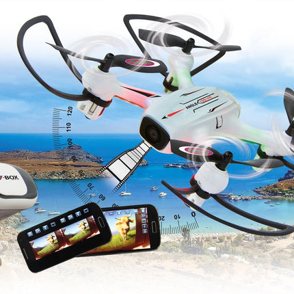 JAMARA 422029 - Angle 120 Altitude HD Wifi VR, incl. VR glasses, altitude hold adjustment, compass/flyback, track following - flight path planning mode, 120° wide-angle camera, low voltage warning, 40 KM/h