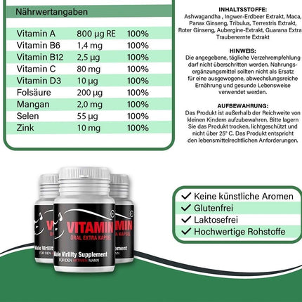 🆄🅽🆂🅴🆁 𝗧𝗜𝗣𝗣: Blue Capsules 10 Capsules | Extra strong for active men | Libido Booster with Ashwagandha, Red Ginseng, Maca | Plantapax Germany