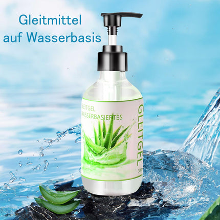 Water-based lubricant, 300 ml lubricant gel for sex, with nourishing aloe vera extracts, non-sticky, no sugar, for men and women, suitable for sex toys and condoms