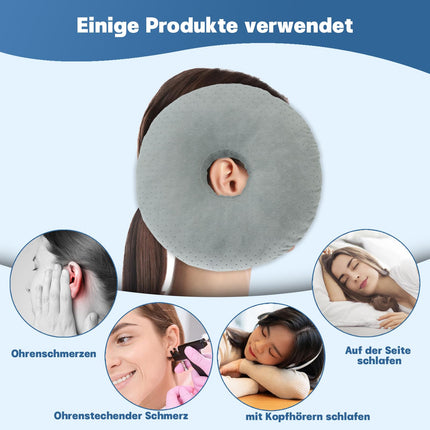 Topzora Piercing Pillow with Hole – Donut Pillow for Side Sleepers to Relieve Ear Pain, Piercing Pillow for Side Sleepers to Relieve Ear Pain, Donut Ear Pillow-Gray