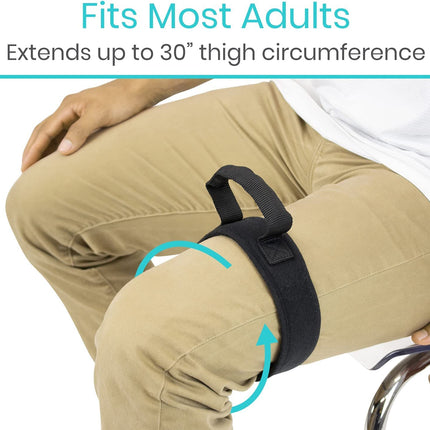 Vive Thigh Lifter Strap (2-Pack) - Pull-Up Assistance Band - Medical Device Padded Wrist Tool for Leg Movements - Transfer Device for Limited Mobility, Knee Recovery - for