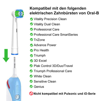 16 pieces brush heads compatible with Oral B brush heads, professional brush heads suitable for Oral B electric toothbrushes, 8 white and 8 black.
