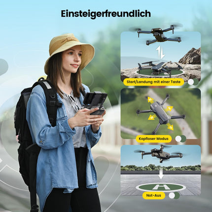 Holy Stone HS290 Foldable Drone with 1080P Camera for Beginners, RC Drones with FPV Transmission, Long Flight Time, APP Control, Optical Flow Camera Drones Complete Set Toy Gifts for Kids, C0