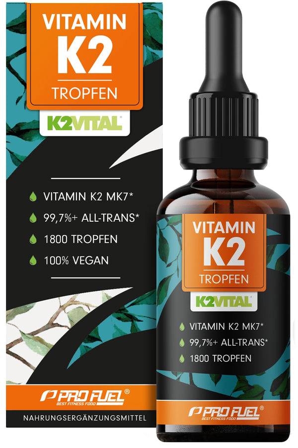 Vitamin K2 Drops High Dose 1800x (50ml) - 200 µg Vitamin K2 MK7, K2VITAL® Premium Vit. K2 High Dose from Kappa with 99.7+% all-trans content - laboratory-tested with certificate, 100% vegan