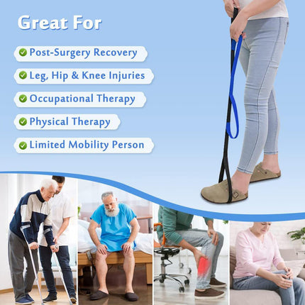 YANAZY Long Leg Lift Strap Rigid Foot Lift, Leg Lift Mobility Aid for Bed, Leg Lift After Hip Replacement Disabled Traction Straps Recovery for Wheelchair, Bed, Car, Couch, 40 Inch