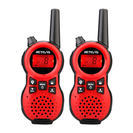 Retevis RT638 Walkie Talkie for Kids Ages 3-12, 16 Channels Flashlight VOX, Birthday Gift Toy for Children's Games, Hiking, Garden, Outdoors (Red, 1 Pair)