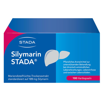 Silymarin STADA 109 mg hard capsules, herbal medicinal product for the supportive treatment of chronic inflammatory liver diseases, liver cirrhosis and toxic liver damage, 100 pcs.