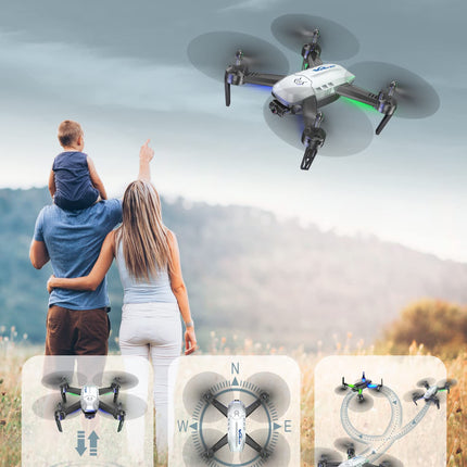 Wipkviey T6 drone with 1080p camera, RC quadcopter for beginners, WiFi FPV drone with 2 batteries, gravity sensor, flip mode, one-button takeoff/landing, one-button return, headless mode
