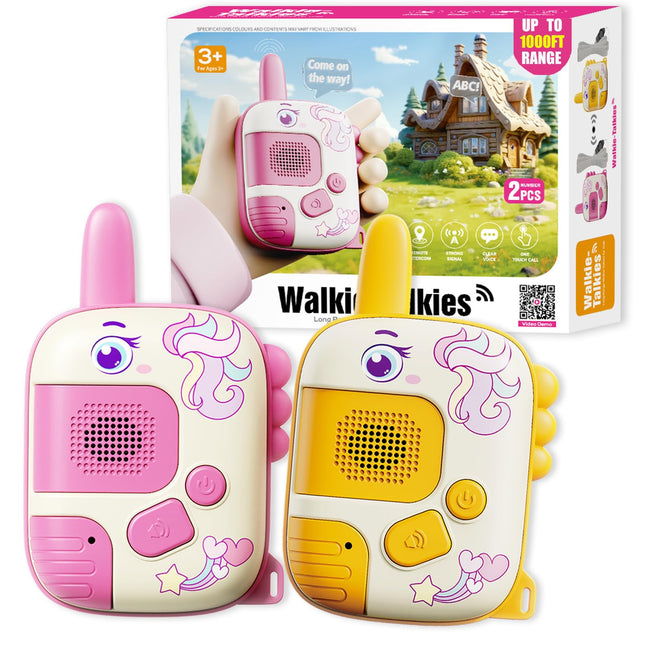 DQMOON Unicorn Gifts for Girls - 2PCS Walkie Talkies Toys for 3 4 5 6 Year Old Girls Children's Toys Birthday Christmas Gifts Gift Ideas Sensory Toys Outdoor Games for Children