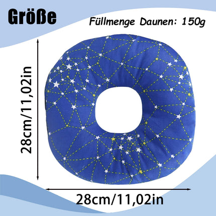 Ear Protection Side Sleeping Pillow, Relieve Pillow with Hole for Ear Against Earache, Ear Piercing Pillow, Suitable for Sleeping Behind Ear Piercings, Bedrooms and Sleep Aids, Blue Star
