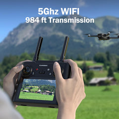 K600 GPS Drone with 4K Camera, Remote Control with UHD Screen, Wind-Resistant Foldable Drone with SD Card, Drone with Carrying Case, Auto Hovering for Adults and Beginners