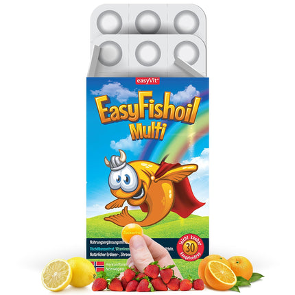EasyFishoil Omega 3 Jelly For Children with Choline, Folic Acid, B6, B12 for 30 days Jelly Fish Oil High Dose, Children &amp; Adults, Pure Fish Oil Capsules for Children - Natural Omega 3 KIDS-Children