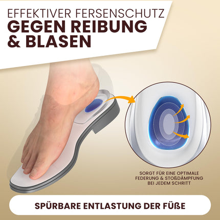 FERSENFREUND© Premium Heel Spur Insoles - NEW 2025 - Heel Cushion Gel Insoles made of 100% GENUINE SILICONE - Heel Wedge Gel Cushion for Shoes Heel Gel Shoe Insoles Heel Cushion Gel Pads (Women)