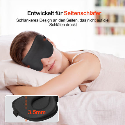 Boniesun Sleep Mask for Side Sleepers, 2025 Air Cavity Light Shading Sleeping Mask, 3D Deepened Eye Sockets and Adjustable Elastic Strap, Soft and Breathable Eye Mask for Men and Women