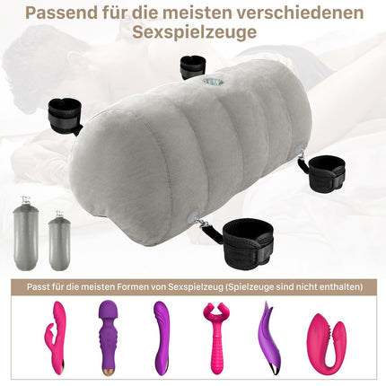 Sex Positions Pillow Lumbar Pillow with Dildo Holder and Nipple Clamps Handcuffs Ankle Cuffs for Adults Couples Sex Toys Sex Pillow for Sex Positions Women G Spot Position Pillow Multifunctional