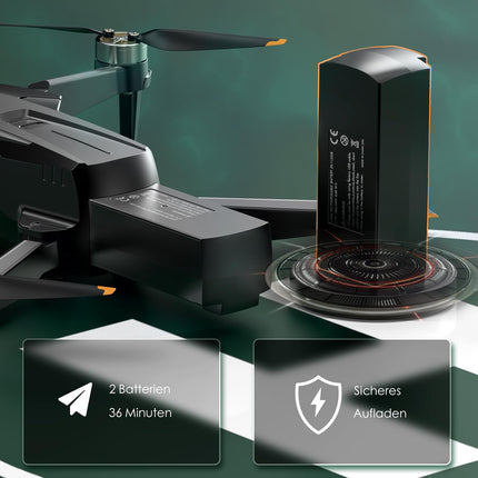 Rugged Brushless Motor Drone with Camera for Beginners, CHUBORY A68 WiFi FPV Quadcopter with 2K HD Camera, Auto Hover, 3D Flips, Headless Mode, Trajectory Flight, 2 Batteries
