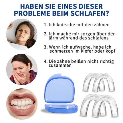 Nighttime teeth grinding splint, 2 sizes of reusable teeth grinding splint, 4 moldable mouth guards for teeth grinding for anti-snoring, effective snoring splint, bite splint for the night