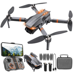 Drone with Adjustable Camera for Kids and Adults, Brushless Motor Foldable RC Drone with LED Lights, 30-Min Long Flight Time, Optical Flow Positioning, Quadcopter Drone for Beginners