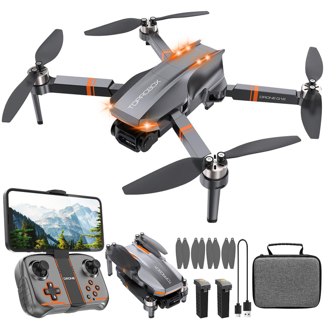 Drone with Adjustable Camera for Kids and Adults, Brushless Motor Foldable RC Drone with LED Lights, 30-Min Long Flight Time, Optical Flow Positioning, Quadcopter Drone for Beginners