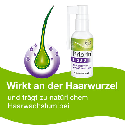 Priorin Liquid - Against hair loss and thinning hair - plant-based - with provitamin B5 and Baicapil - fuller hair after just 12 weeks - 1 x 50 ml