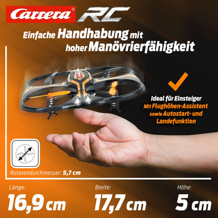 Carrera RC Quadrocopter X2 Drone | With flashing LED position lights | 3D looping function | Autostart &amp; landing function | 17.6 cm long | Ages 12 and up | Beginner &amp; Advanced mode