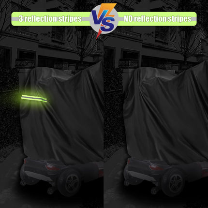 MaxAwe 170x 61x117cm Mobility Scooter Cover, Waterproof Mobility Scooter Cover, 420 Oxford Cover Heavy Duty Mobility Scooter Cover with Elastic Band for Disabled Scooter Protective Cover