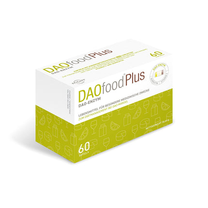 DR Healthcare Plus - Food Supplement DAO Deficiency/Histamine Intolerance - 60 Efficient, Easily Digestible Enteric-Coated Capsules - Digestive Enzymes - DAO Enzyme, Quercetin and Vitamin C.
