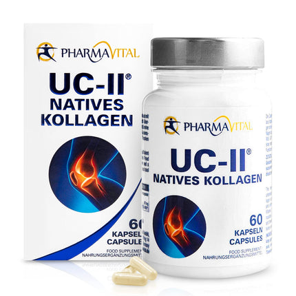 Pharmavital UC-II Native Collagen, 60 Capsules, High-Dose Collagen Capsules from Germany, Collagen-Vitamin C Combination Supplement