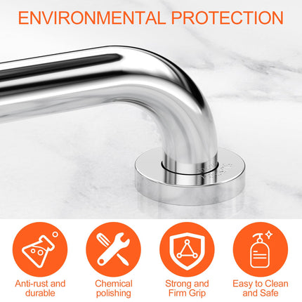 Fousenuk 2 Pack Grab Bars for Seniors, Stainless Steel 30cm Shower Bathtub Handle, Bathtub Handle, Bathtub Bathroom Grab Bar Shower Handles for Wall Mounting Toilet Bathroom Non-Slip, Safety Handle