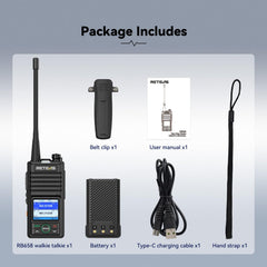 Retevis RB658 Walkie Talkies, Professional 2-Way Radio, APP Setting, Intelligent Noise Reduction, Alarm, 1800mAh Rechargeable Two-Way Radios for Adults, Motorcycle (1 Pack, Black)