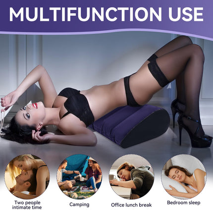 Sex Lumbar Pillow Sex Pillow, Inflatable Wedge Triangle Pillow for Sex Positions Erotic Pillow Ramps Sex Toys Sex Women Position Pillow Sex Furniture for Couples, Men, Women (Blu Scuro)