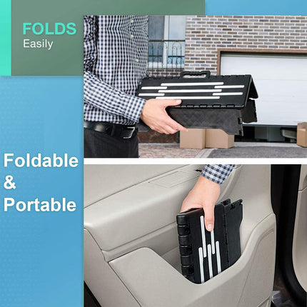 Portable Folding Step Stool, 12.7 cm, Collapsible Half Step Stool for Seniors and Adults, 100 kg, for Elderly People Getting Up a High Bed or Stairs