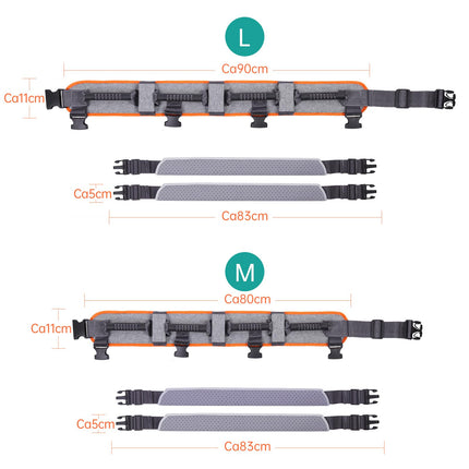 Patient Transfer Belt - Paralyzed Persons Body Lifting Aids - Orange-Gray Transfer Belts for Seniors with 7 Handles and Removable Leg Straps - Walking Safety Assistance Device.