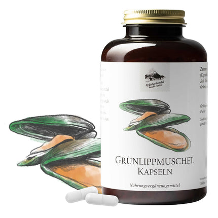 Green-lipped mussel capsules, 300 capsules for 3-5 months, dietary supplement with green-lipped mussel concentrate, 500 mg per capsule, premium quality