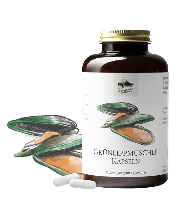 Green-lipped mussel capsules, 300 capsules for 3-5 months, dietary supplement with green-lipped mussel concentrate, 500 mg per capsule, premium quality