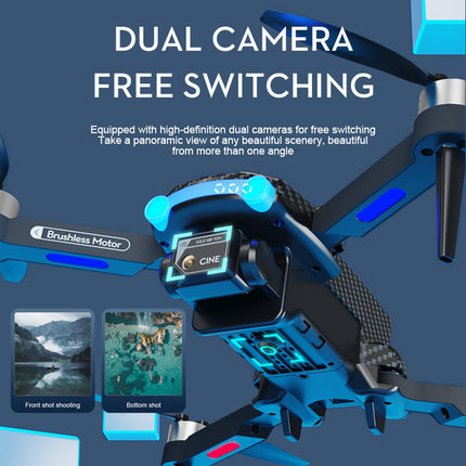 Drone with 4K Camera XT204 Dual 2.4G Brushless Gesture Photography, 6-Axis Gyro, Optical Flow Positioning, 360° Obstacle Detection, Foldable Gift for Adults Children 3 Batteries