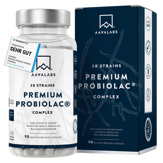 Premium Cultures Complex Intestinal Flora 120 billion CFU, 30 strains of intestinal bacteria probiotics: Lactobacillus Gasseri, Lactobacillus Reuteri, Lactobacillus Rhamnosus + Zinc - 90 tablets